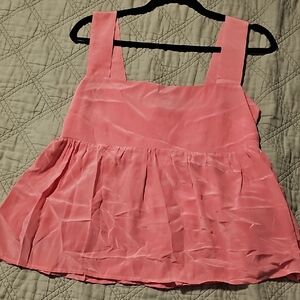 Lavender Brown Rose Pink Square-Neck Peplum Camisole